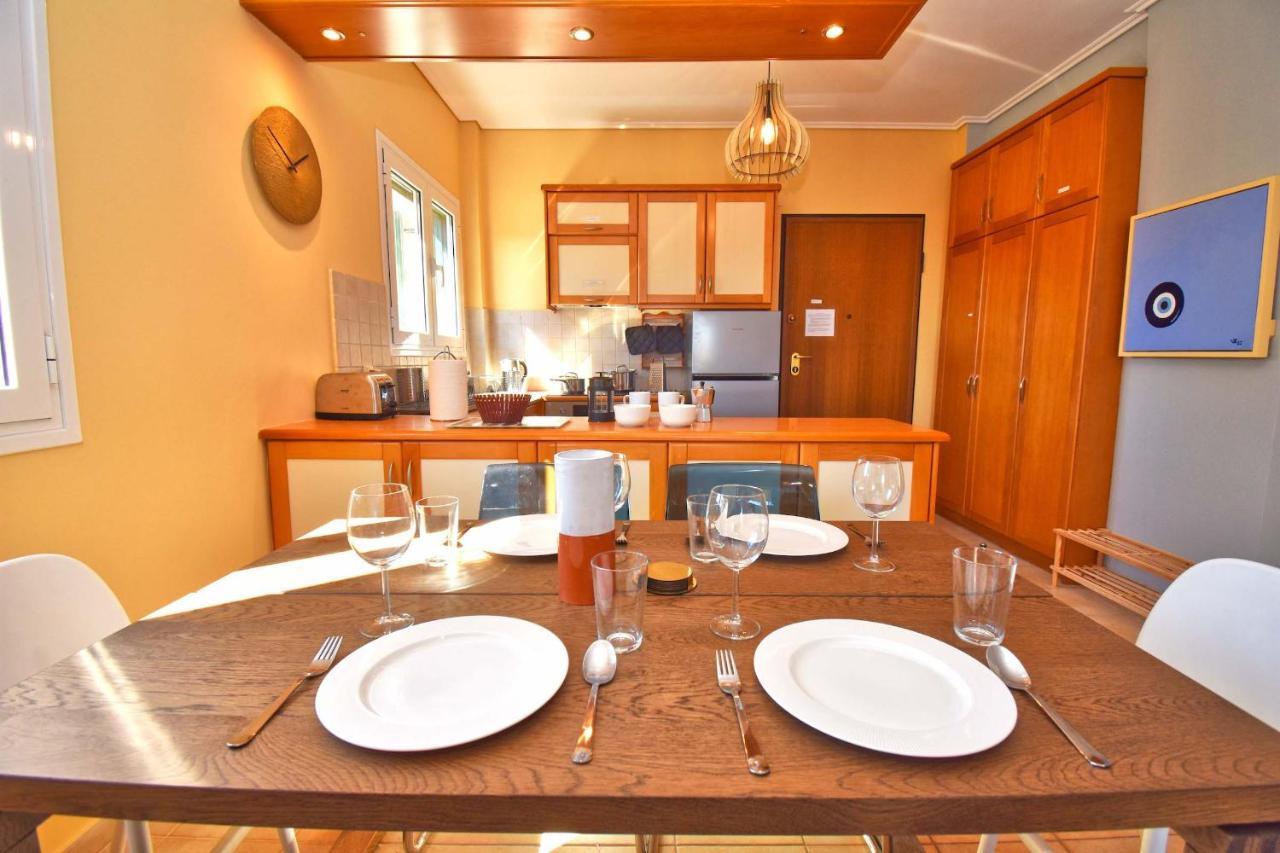 Pebbles And Sea At Barbati With Shared Pool Apartment Bagian luar foto
