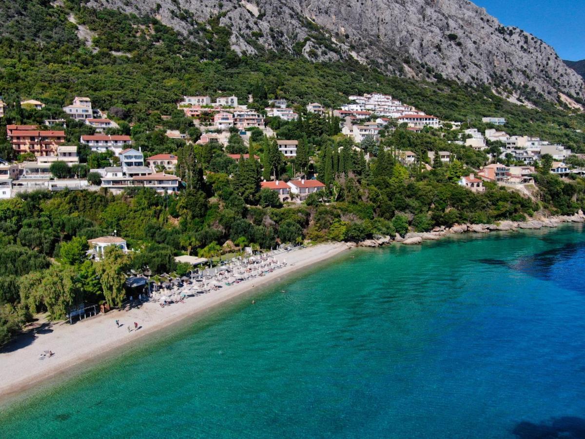 Pebbles And Sea At Barbati With Shared Pool Apartment Bagian luar foto