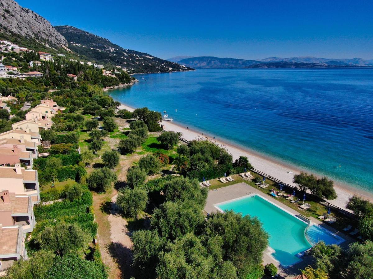 Pebbles And Sea At Barbati With Shared Pool Apartment Bagian luar foto