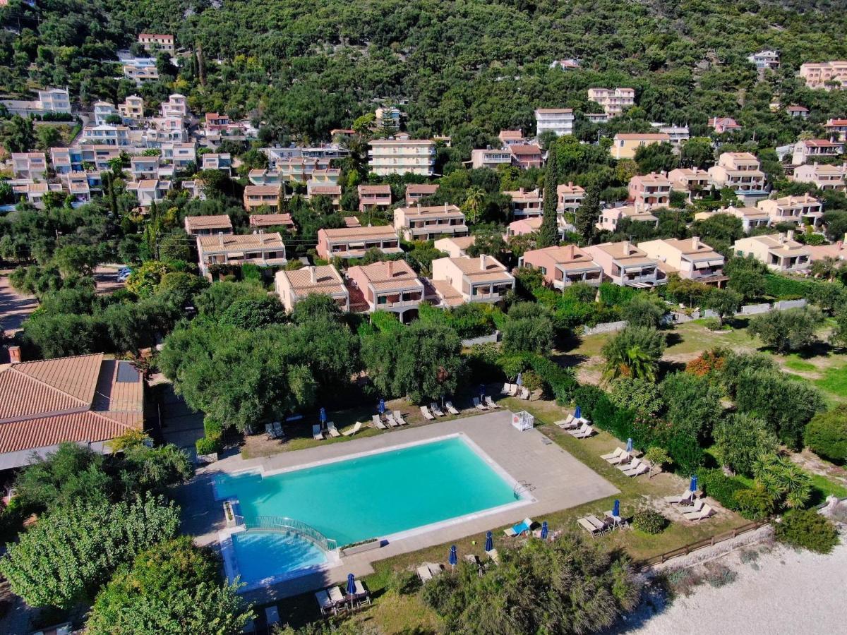 Pebbles And Sea At Barbati With Shared Pool Apartment Bagian luar foto